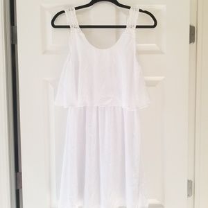 White Chiffon Flowy Dress